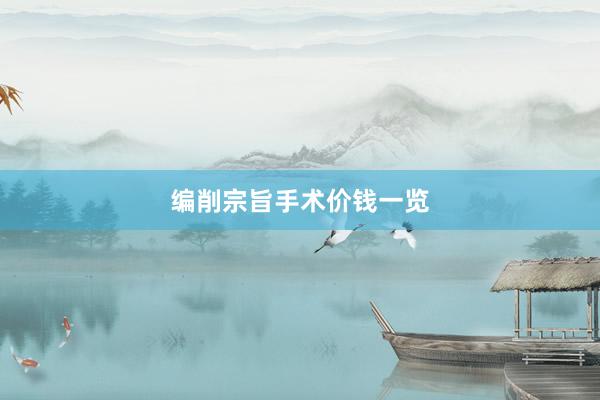 编削宗旨手术价钱一览
